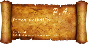 Piros Arikán névjegykártya